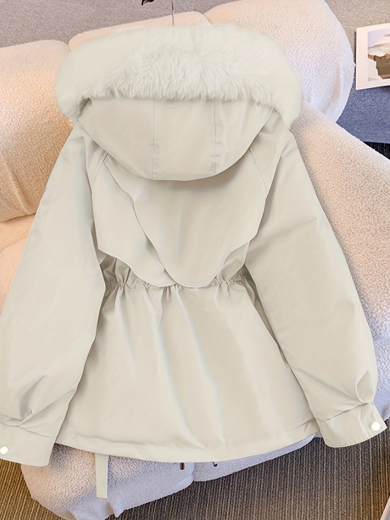 Women's Winter Fleece-Lined Thermal Coat - Full-Zip A-Line Hood