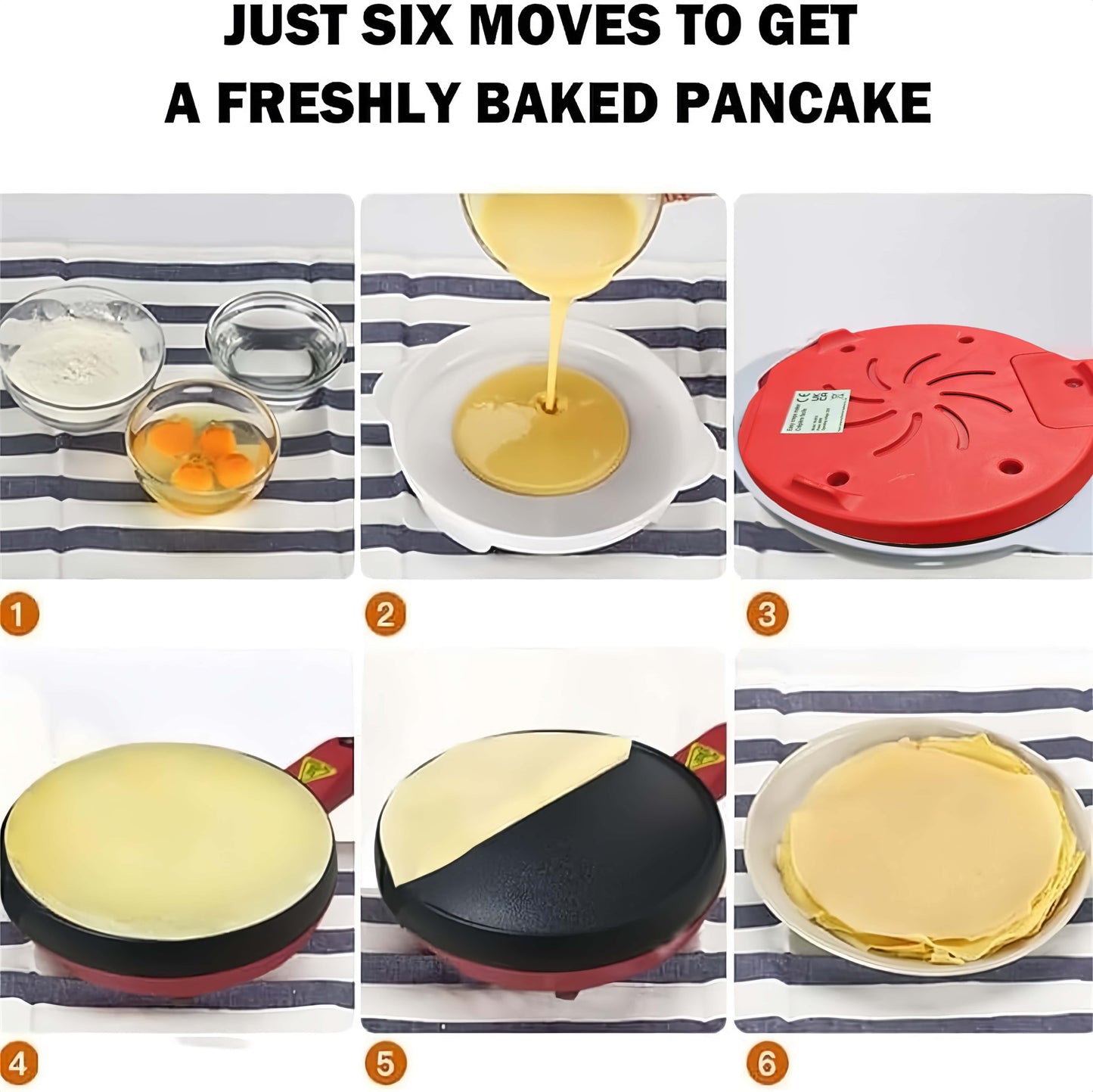 Pancake Maker 600W - Non-Stick Electric Baking Tray