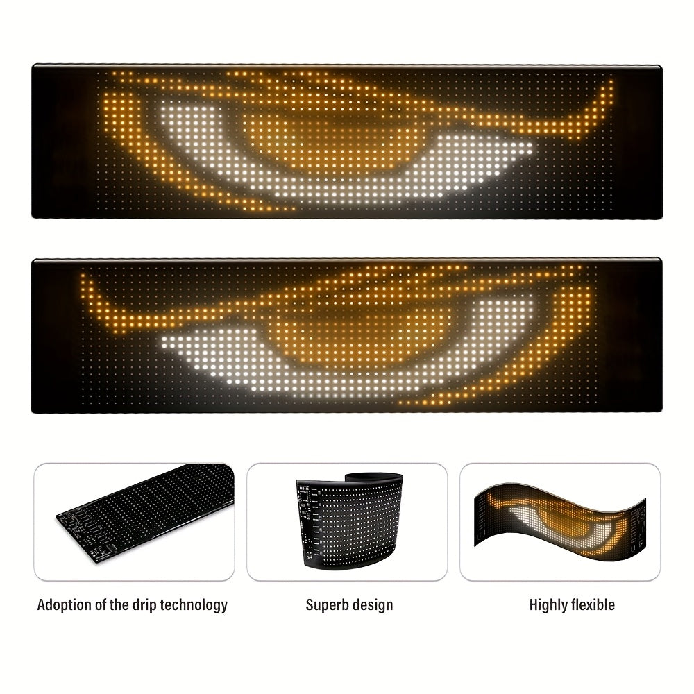 LiHangStar 2pcs Programmable LED Sign 59.5x12cm - USB App-Controlled