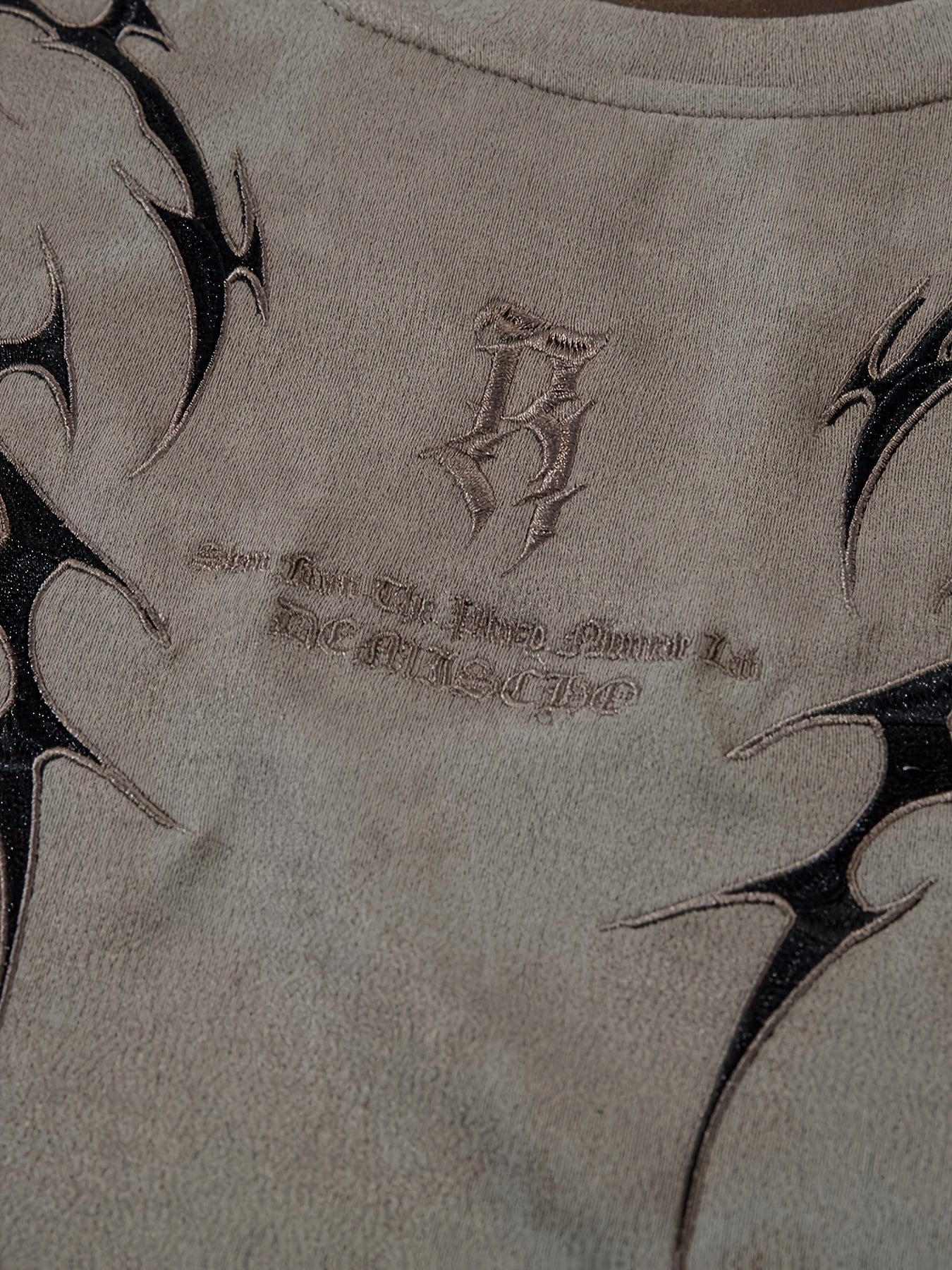 Men's Vintage Tie-Dye T-Shirt - Letter Embroidery Crew Neck