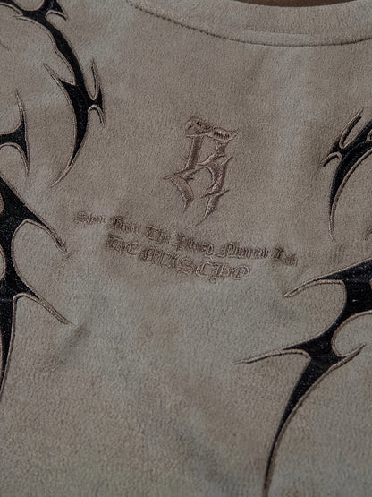 Men's Vintage Tie-Dye T-Shirt - Letter Embroidery Crew Neck