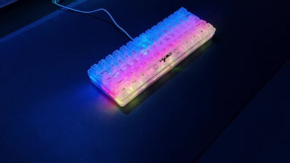 HXSJ 61-Key Gaming Keyboard - Full Transparent RGB Backlit USB-C