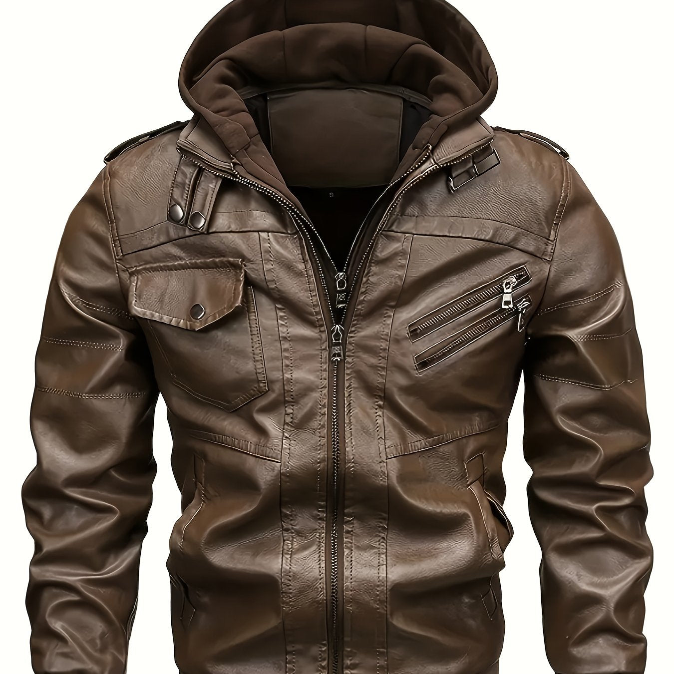 Men's Hooded Jacket - Full-Zip Zippered Pockets Lightweight
