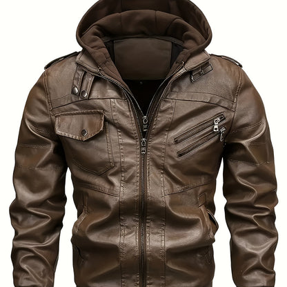 Men's Hooded Jacket - Full-Zip Zippered Pockets Lightweight