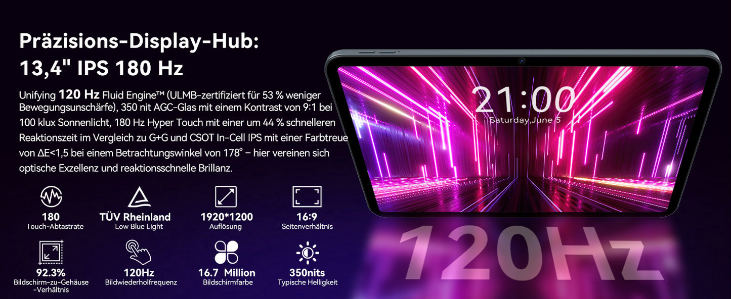 TABWEE T60 Pro Tablet 13.4" Android 15 - 24GB RAM 256GB Gaming