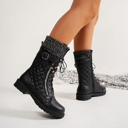 Comfyfit Women's Cozy Fleece-Lined Mid-Calf Boots