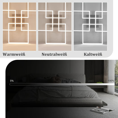 GBLY Elegant Square LED Ceiling Light 48W - Dimmable Remote 3000K-6500K