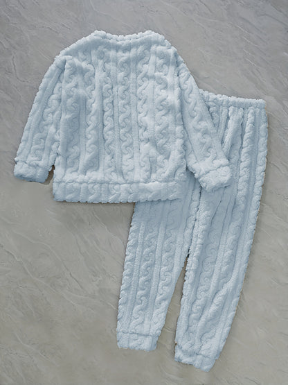 Thick Warm Pajama Set - Jacquard Bear Flannel
