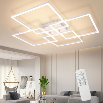 GBLY Elegant Square LED Ceiling Light 48W - Dimmable Remote 3000K-6500K