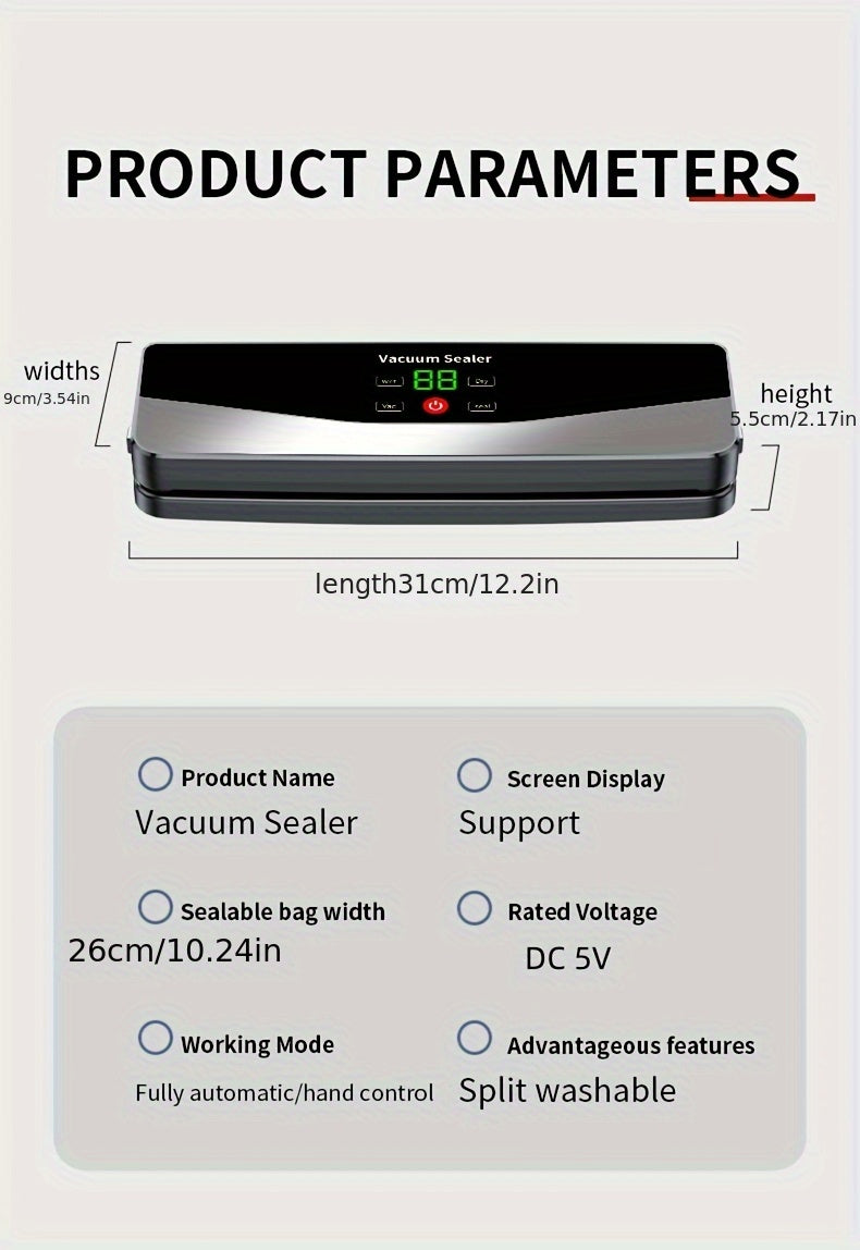 ELFO LARANJA USB Rechargeable Food Vacuum Sealer - 2000mAh Portable