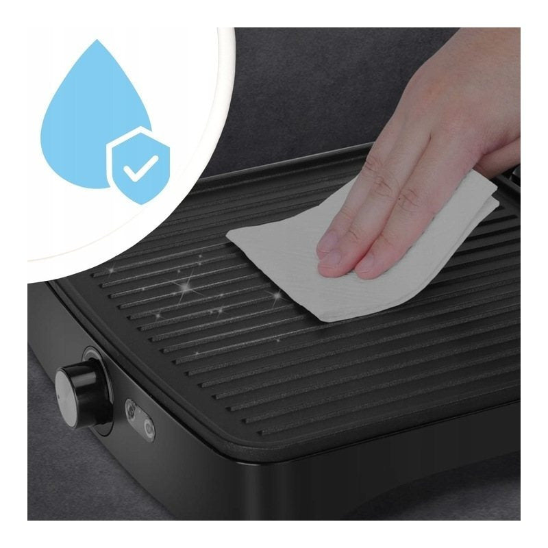 MEMFLOW Electric Panini Grill Toaster 1000W - Foldable Non-Stick