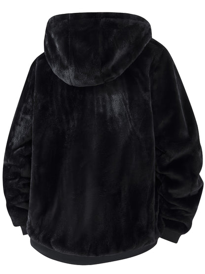 Men's Solid Hooded Jacket - Windproof & Warm