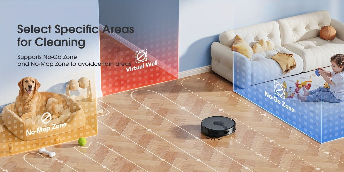 Lubluelu B40 Robot Vacuum Cleaner - 3 in 1 Mop 6500Pa