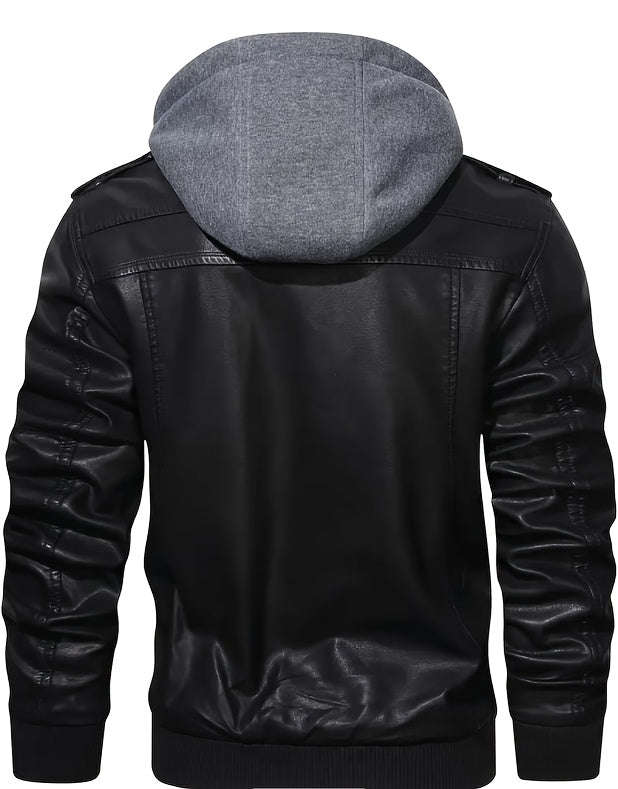 Men's Hooded Jacket - Full-Zip Zippered Pockets Lightweight