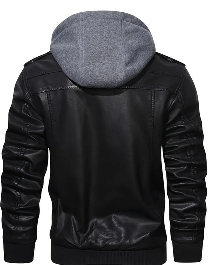 Men's Hooded Jacket - Full-Zip Zippered Pockets Lightweight