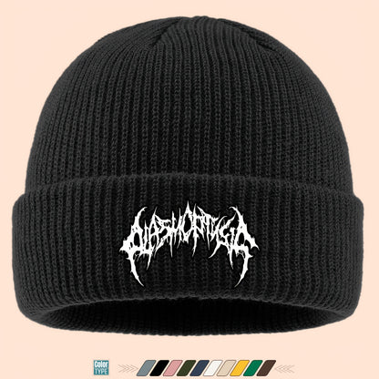 Gothic Beanie Hat - White Bone Spikes