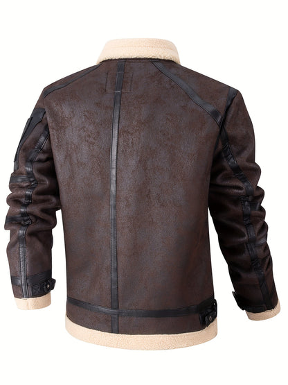 Men's Autumn-Winter Thickened Fleece-Lined Bomber Jacket