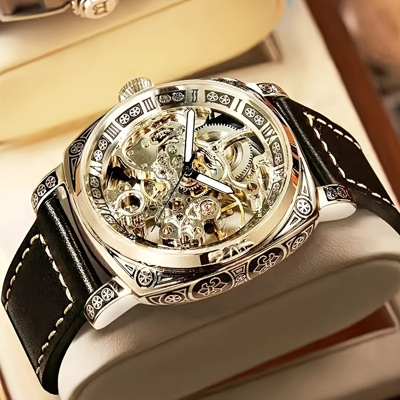 Retro Hollow Tourbillon Mechanical Watch