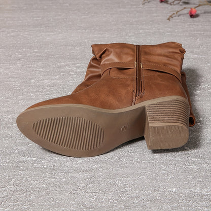 DENGWEISI Women's Elegant Chelsea Knee-High Boots - Side Zipper