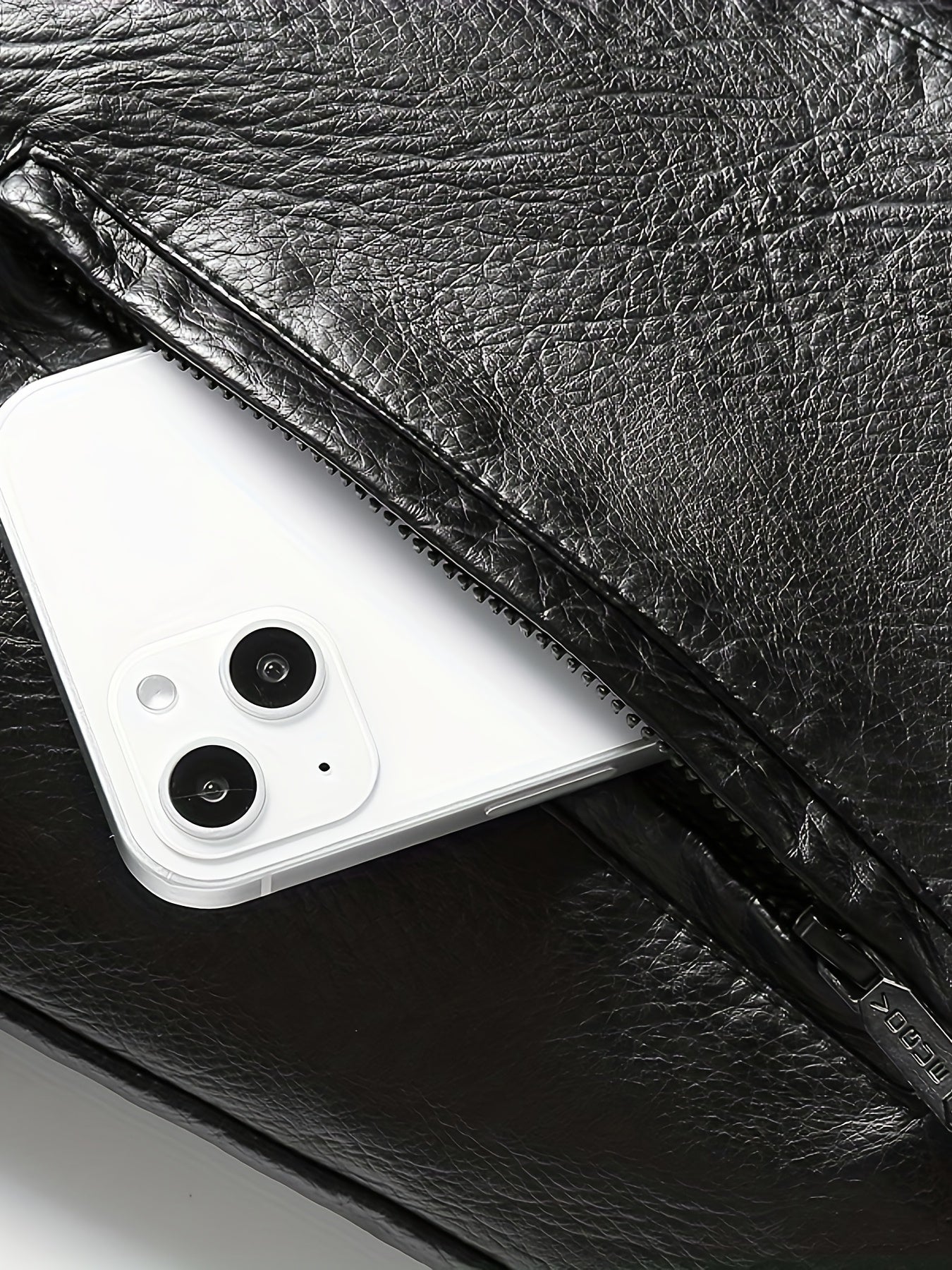 Men's Winter Thickened Bomber Jacket - Windproof Lapel PU