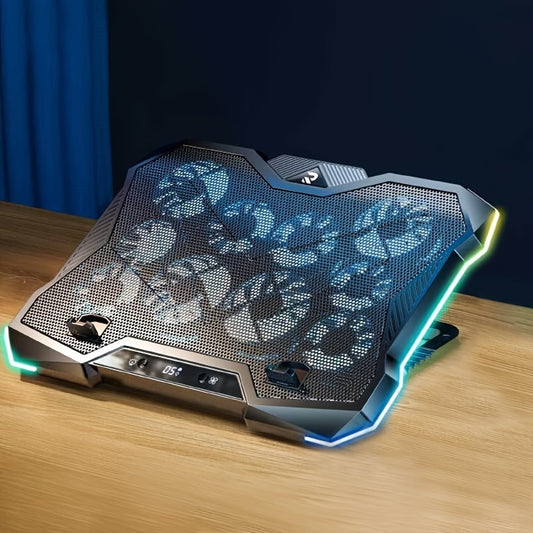 Gaming Laptop Cooling Pad - 10 Fans RGB with 8 Height Adjustments