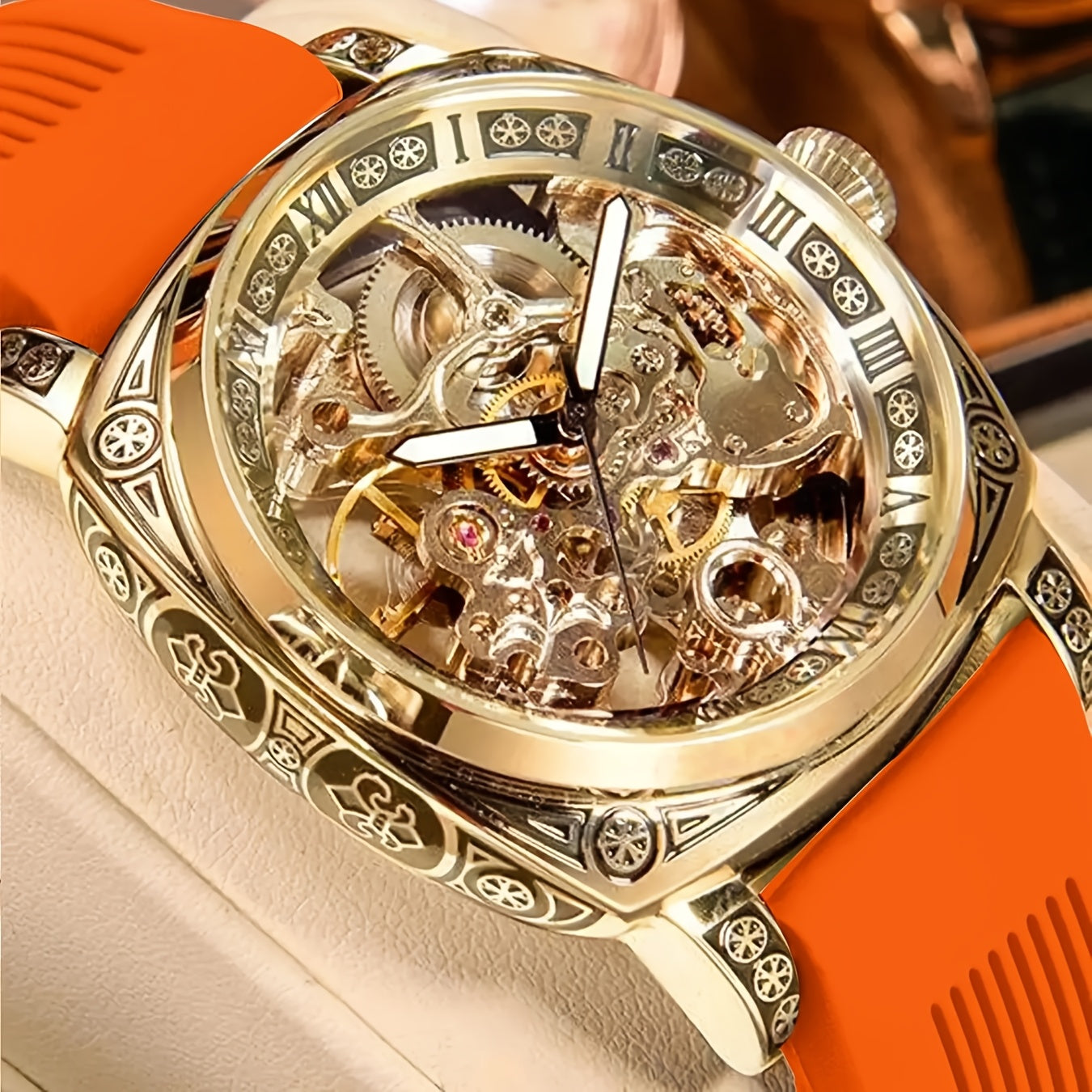 Retro Hollow Tourbillon Mechanical Watch