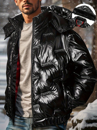 Men's Winter Puffer Jacket - Full-Zip Warm Coat Regular Fit