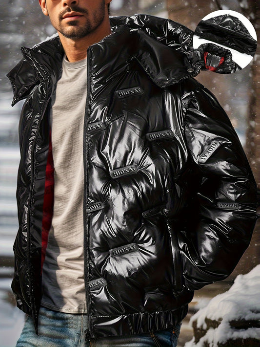 Men's Winter Puffer Jacket - Full-Zip Warm Coat Regular Fit