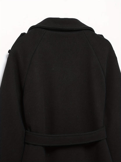 Women's Elegant Double-Breasted Windbreaker - Belted Trench Coat