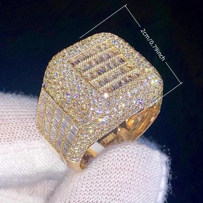 Luxury Chunky Zirconia Wide Band Ring