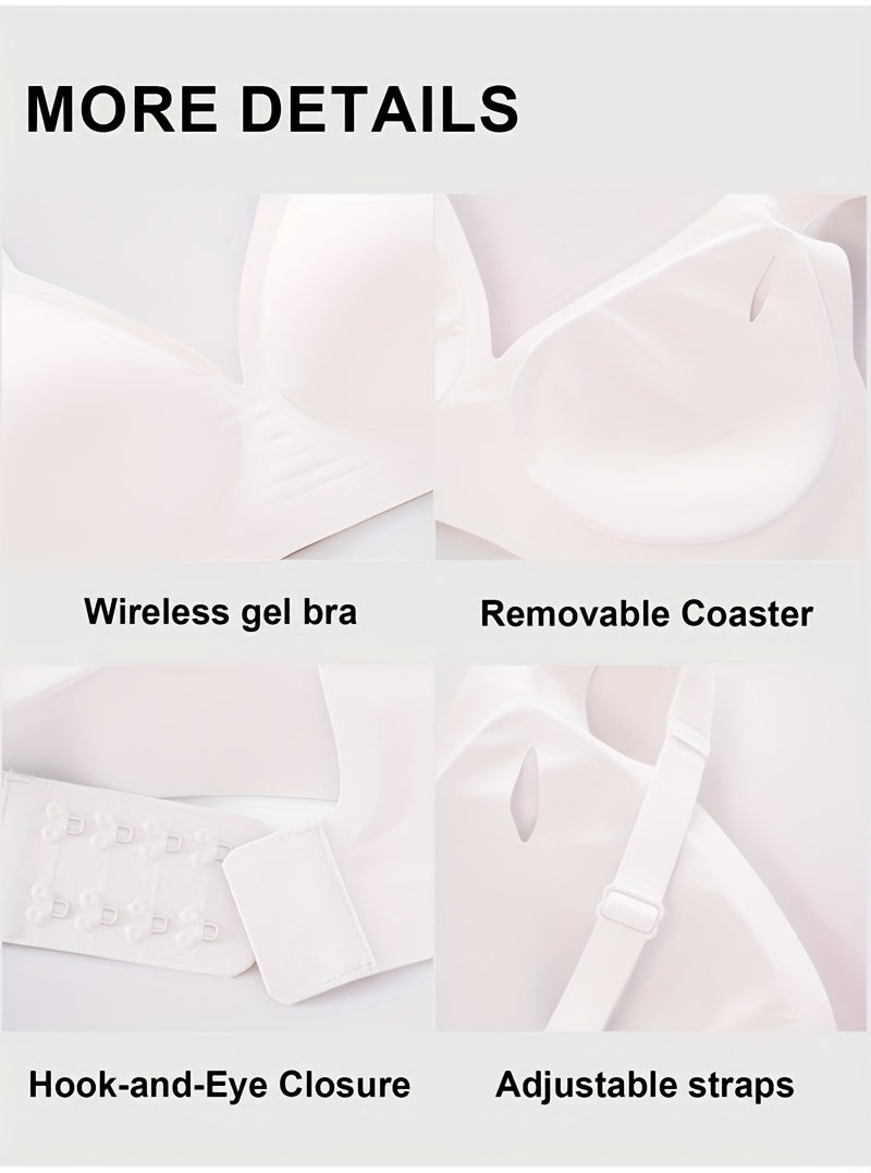 Full-Coverage Push-Up Bra - Wire-Free High Lift Non-Detachable Pad