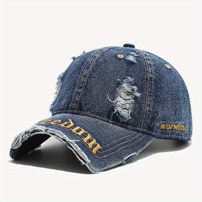 Baseball Cap - Washed Distressed with Embroidery