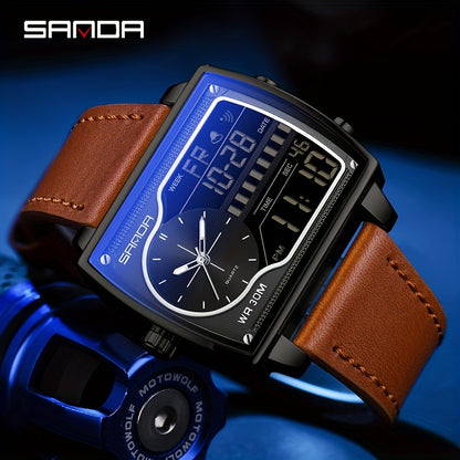 OFNS Men's Digital Watch - Multifunctional Electronic Timing Square