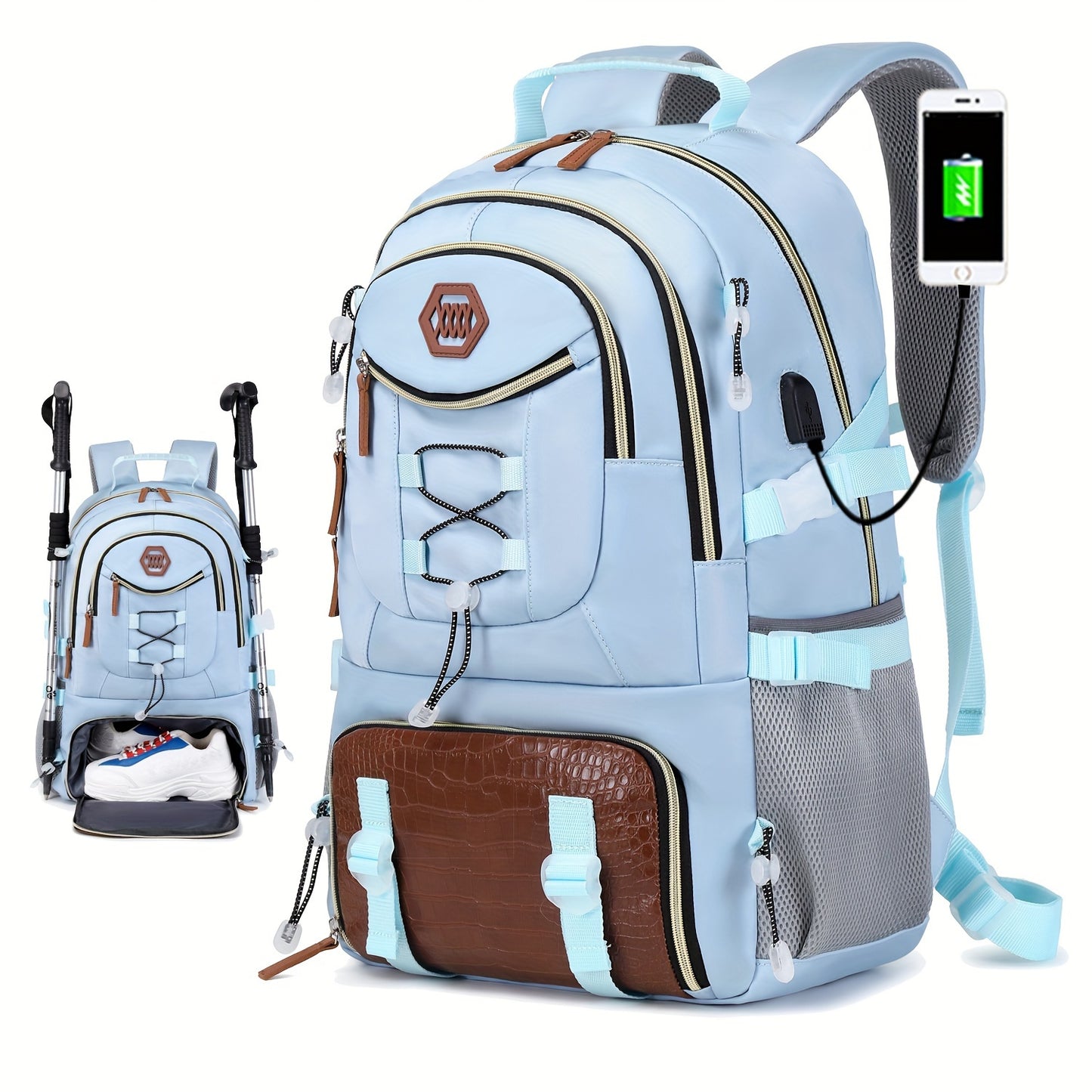 ENOSHI 40L Large Backpack - Laptop Shoe Storage Travel Hiking