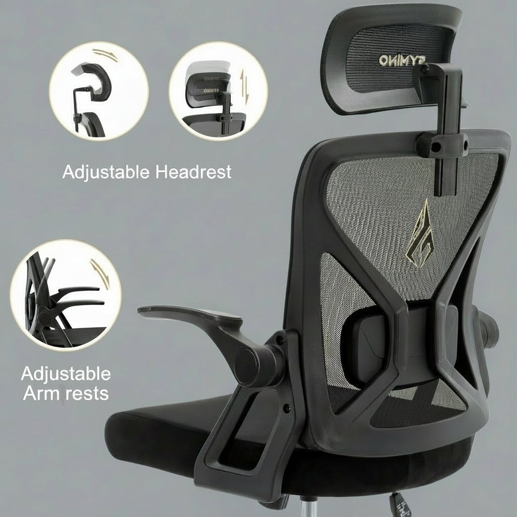 Symino Ergonomic Office Chair - Adjustable Headrest & Lumbar Support