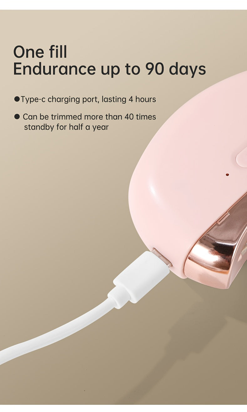 2-in-1 Electric Nail Clipper & Polisher - LED Light USB Charging