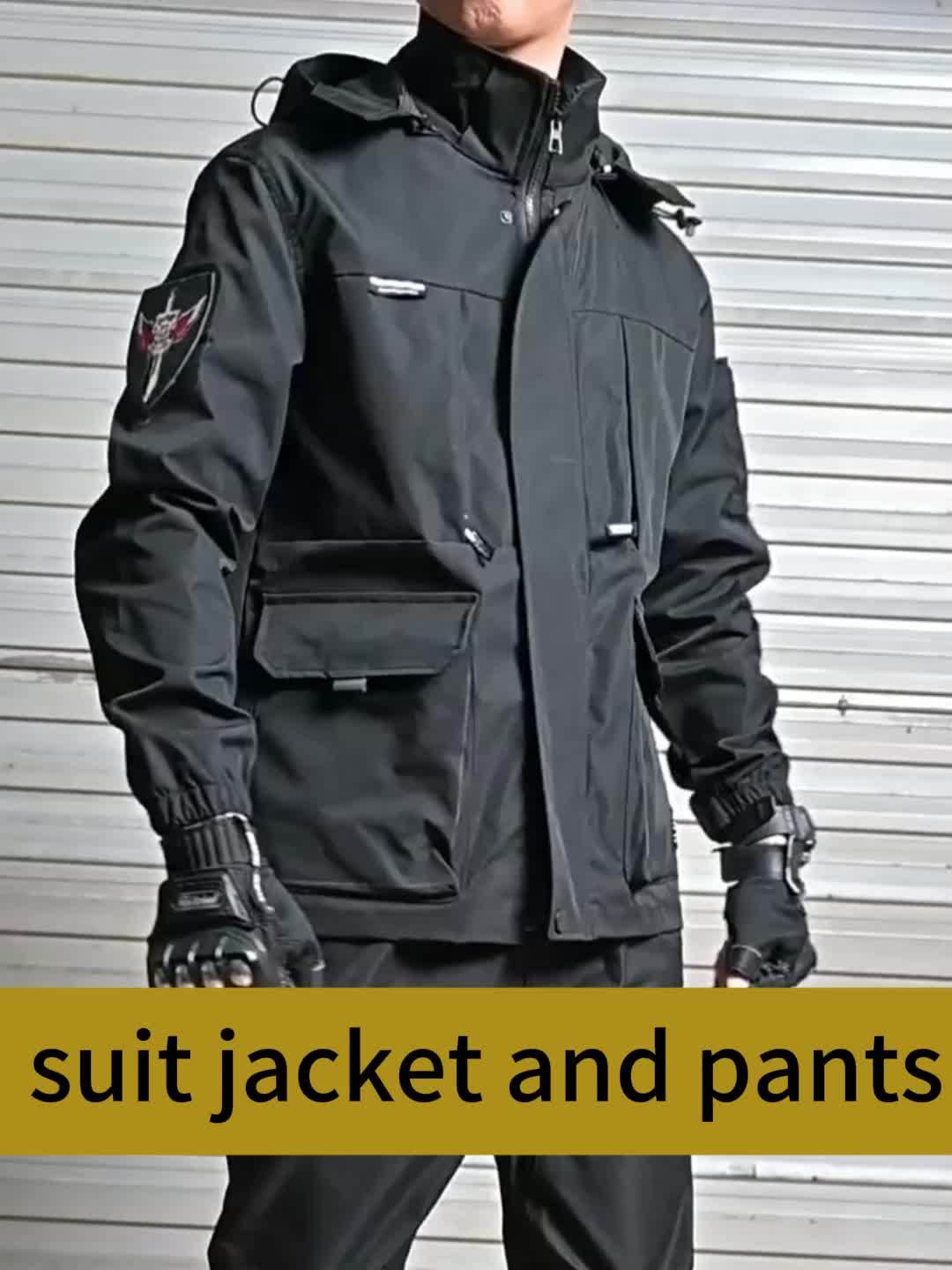 Men's Workwear Set - Hooded Multi-Pocket Jacket & Pants