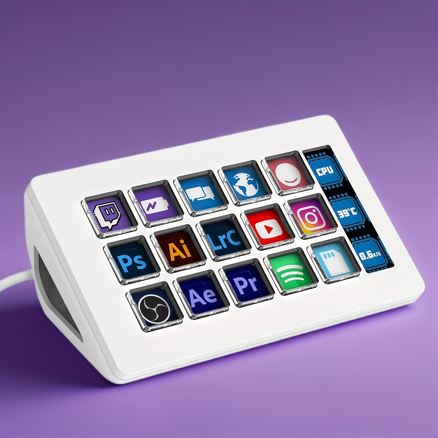 Live Streaming Controller - 15 Keys Programmable Desktop Panel