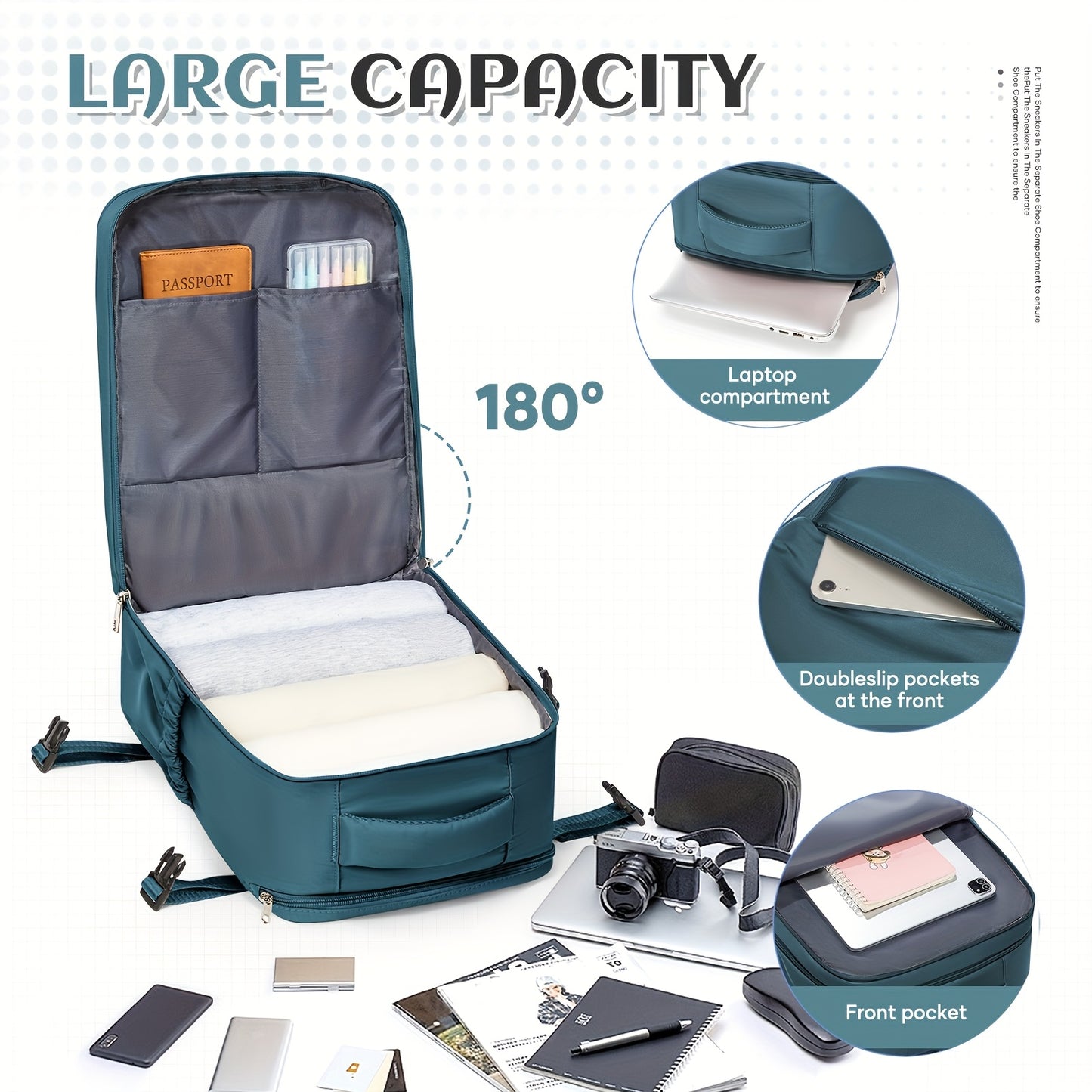 Lightweight Travel Backpack 40x30x20cm - Airline Approved Carry-On