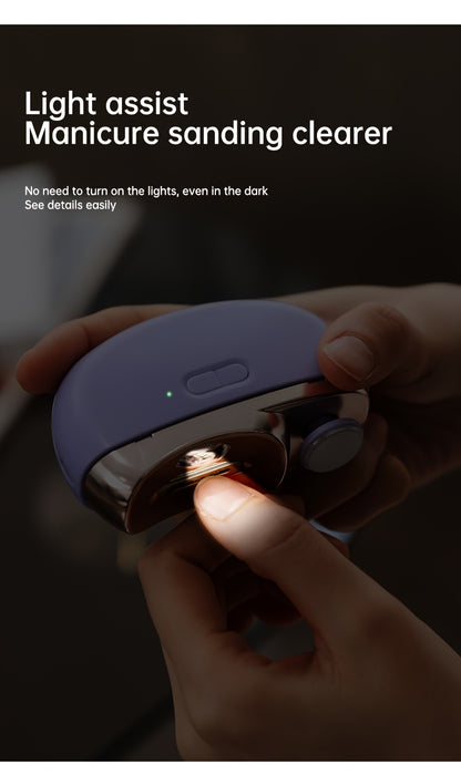 2-in-1 Electric Nail Clipper & Polisher - LED Light USB Charging