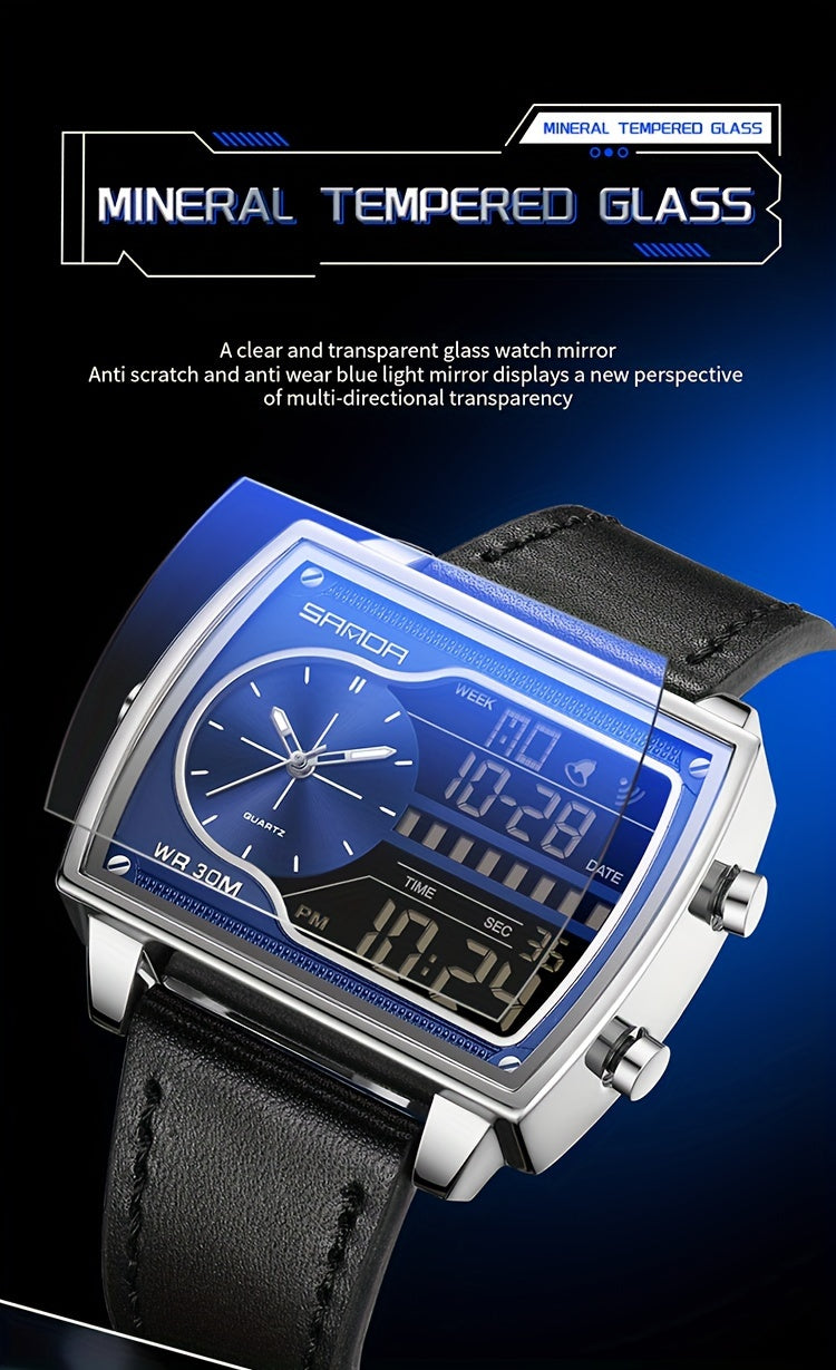 OFNS Men's Digital Watch - Multifunctional Electronic Timing Square