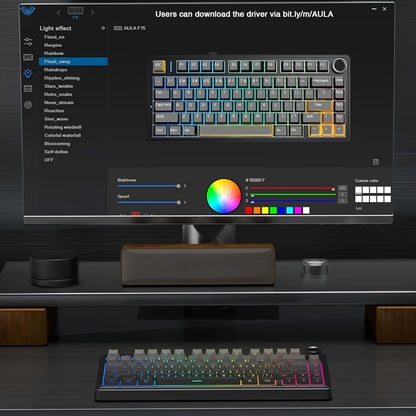 AULA Custom Mechanical Keyboard - 75% Swappable RGB