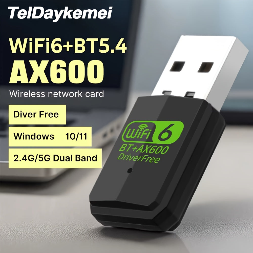 AX600 Bluetooth 5.4 USB WiFi 6 Adapter - 2in1