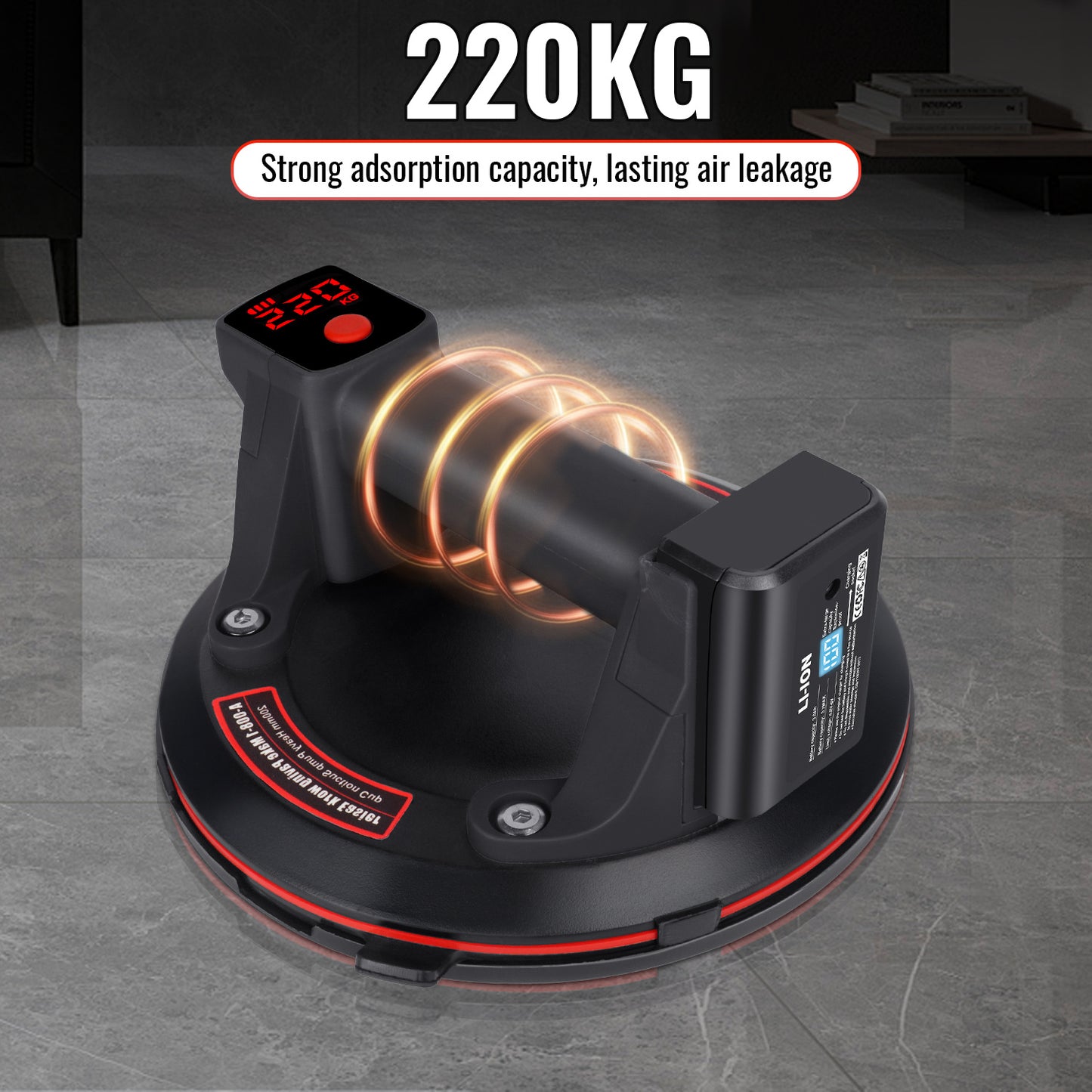 220KG Electric Vacuum Suction Cup - Heavy-Duty Glass Tile Lifter