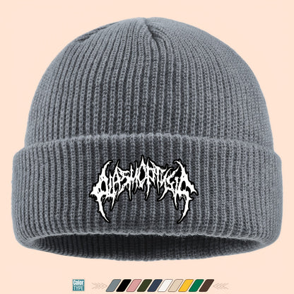 Gothic Beanie Hat - White Bone Spikes