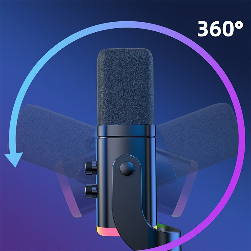 XLR/USB Dynamic Microphone - RGB Gaming Streaming Mic