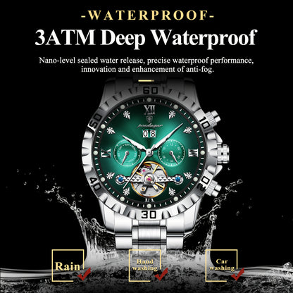 POEDAGAR Men's Luxury Business Watch - Automatic Waterproof