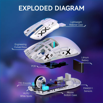 ATTACK SHARK X11 Gaming Mouse - Magnetic Charging Dock Multi-Platform