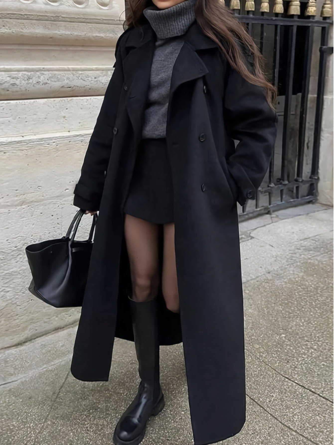 Women's Elegant Double-Breasted Windbreaker - Belted Trench Coat