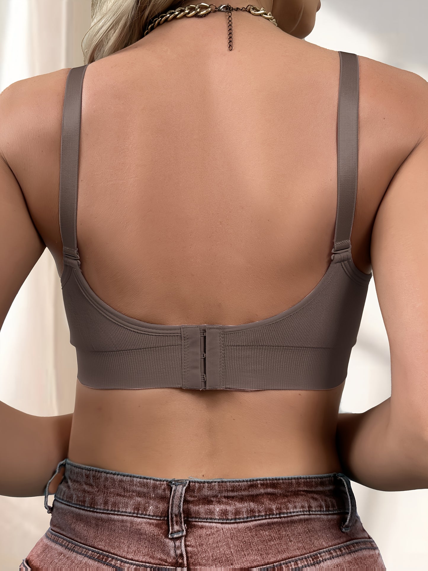 Soutien-gorge d'allaitement de maternité à fermeture côtelée sur le devant avec effet push-up